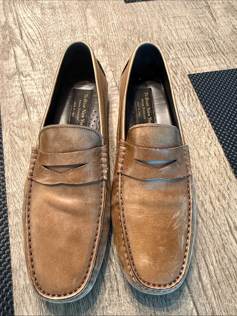 To Boot Tan Leather Penny Loafers